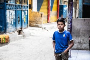 Palestinian Children Playing in Shatila Refugee Camp Amid Hardship idir hakim photographe paris