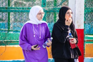 Young Veiled Refugee Women Playing Sports Near Shatila Camp, Beirut idir hakim photographe paris