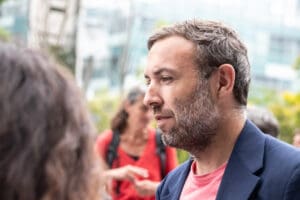 Thomas Portes at the Nahel Memorial Demonstration idir hakim photographe paris