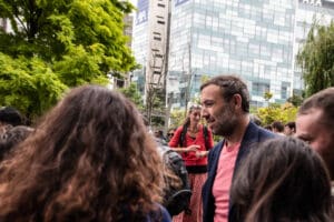 Thomas Portes at the Nahel Memorial Demonstration idir hakim photographe paris