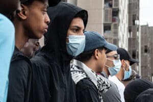 Crowd at the Nahel Memorial Demonstration idir hakim photographe paris