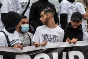 Crowd at the Nahel Memorial Demonstration idir hakim photographe paris