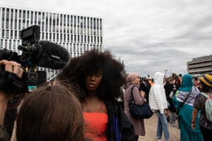 Crowd at the Nahel Memorial Demonstration idir hakim photographe paris