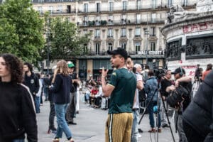 LFI Activists at Place de la République idir hakim photographe paris