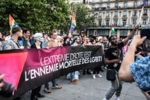 LFI Activists at Place de la République idir hakim photographe paris