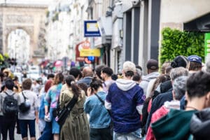 Queue for Jean-Luc Melenchon Conference idir hakim photographe paris