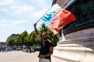 France Insoumise Activist at République idir hakim photographe paris
