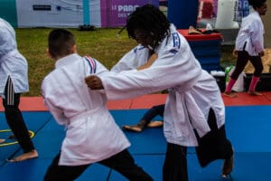 Youth from Les Bosquets at Olympic Fan Zone idir hakim photographe paris