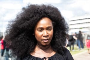 Assa Traoré attending Nahel memorial in Nanterre idir hakim photographe paris