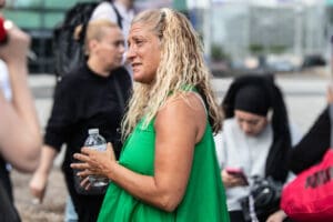 Mounia Merzouk during memorial gathering for Nahel idir hakim photographe paris