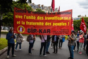 Protest Banner at Nation idir hakim photographe paris