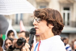Gabrielle Cathala attends rally after release from Israeli priso idir hakim photographe paris