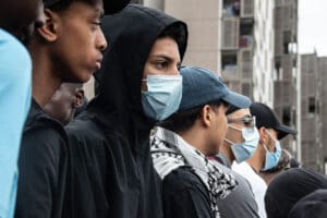 Crowd at the Nahel Memorial Demonstration idir hakim photographe paris