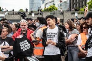 Crowd at the Nahel Memorial Demonstration idir hakim photographe paris