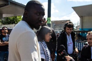 Rima Hassan and Aly Diouara in Bobigny. idir hakim photographe paris