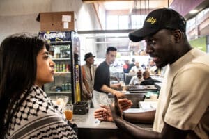 Rima Hassan and Aly Diouara in Bobigny. idir hakim photographe paris