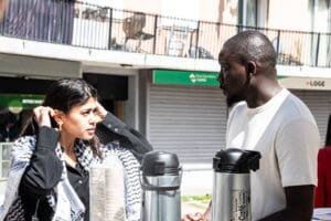 Rima Hassan and Aly Diouara in Bobigny. idir hakim photographe paris