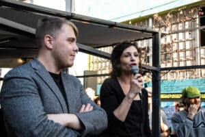 Louis Boyard, Assa Traoré, and Sabrina Benali in Montreuil. idir hakim photographe paris