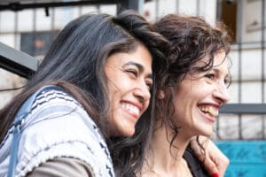 Rima Hassan, Assa Traoré, and Sabrina Benali in Montreuil. idir hakim photographe paris