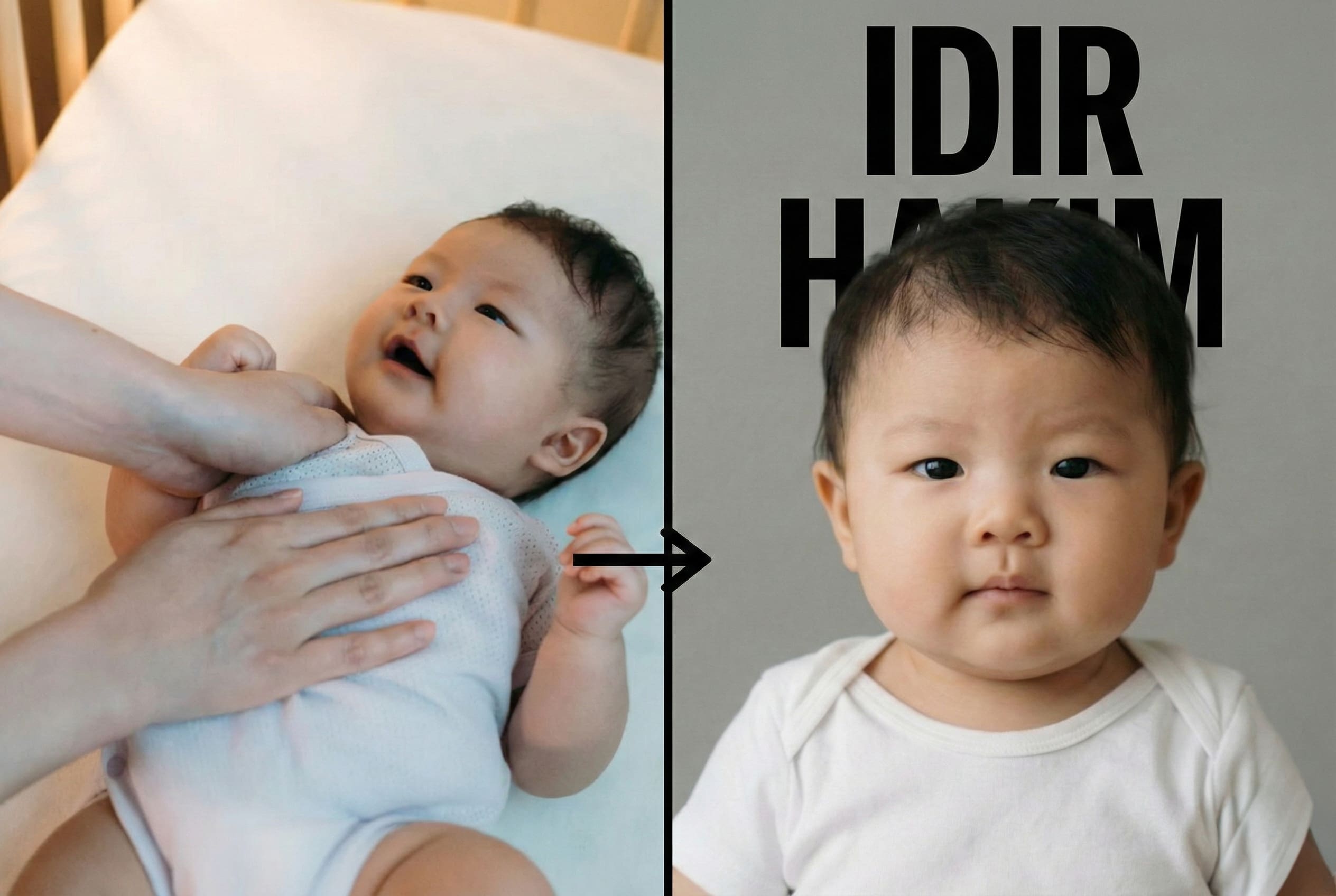 suppression des mains sur photo d’identité bébé idir hakim